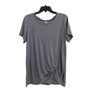 Green Tea Bluish Purple Knot-Front Women's Top Size Large